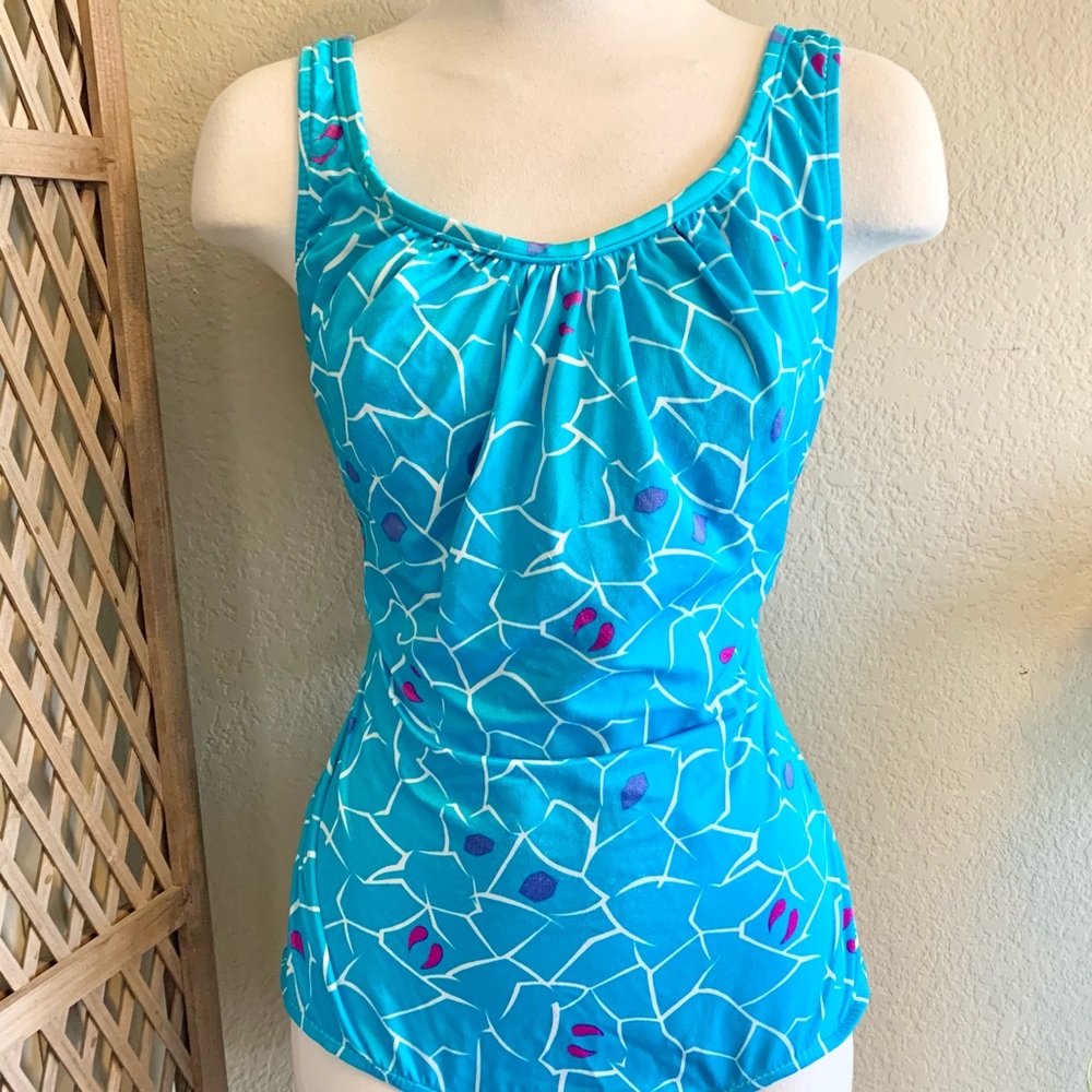 Vintage retro 1980s one piece swimsuit bathing retro Maxine’s of Hollywood plus